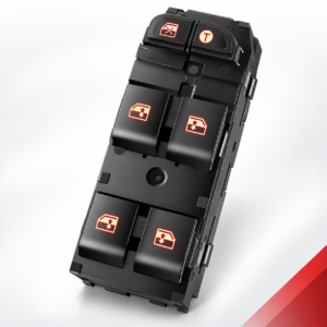 Vehicle-specific illuminated automatic power window switch retrofit